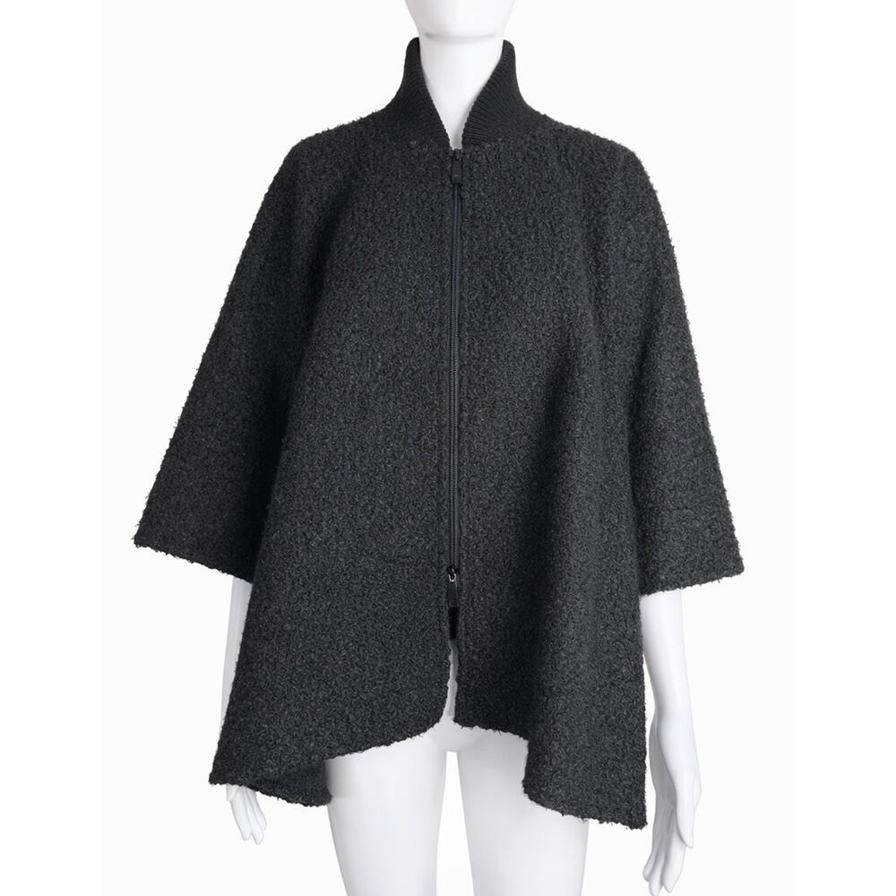 Canada Weather Gear Black Fleece Poncho Cape Jacket Womens One Size Zip